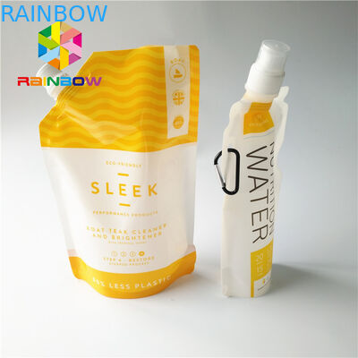Plastic Beverage Liquid Spout Bags , Fruit Juice Drink Stand Up Pouches With Cap