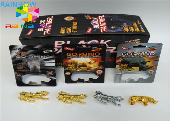 Male Enhancement Pills Blister Pack Packaging 3D Rhino Blister Card For Capsules Package