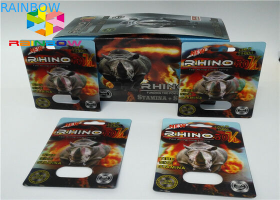 Male Enhancement Pills Blister Pack Packaging 3D Rhino Blister Card For Capsules Package