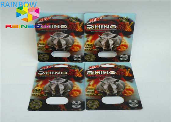 Male Enhancement Pills Blister Pack Packaging 3D Rhino Blister Card For Capsules Package