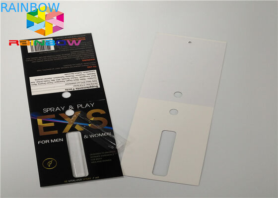 Custom Slide Blister Card Packaging Spray Folding Packaging Paper Card With Hole