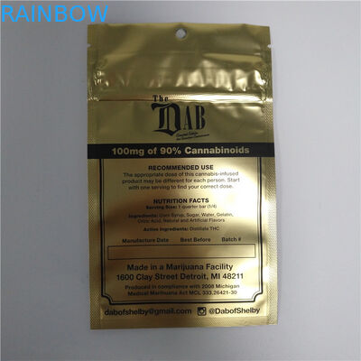 Child Proof Reusable k Bags , Mylar Stand Up Pouch Gravure Printing