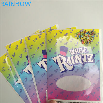 Customized Labels Printable Shrink Wrap  White Runtz Mylar Paper Stickers Gravure Printing