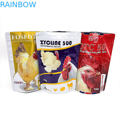 Chicken Feed Plastic Pouches Packaging Eco Friendly Bopp Laminated Zipper Woven Bag