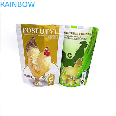Chicken Feed Plastic Pouches Packaging Eco Friendly Bopp Laminated Zipper Woven Bag