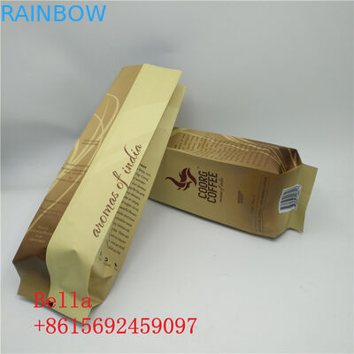 Matte Surface Stand Up Zipper Pouch Side Gusset Bag Coffee Beans Packaging With Valve