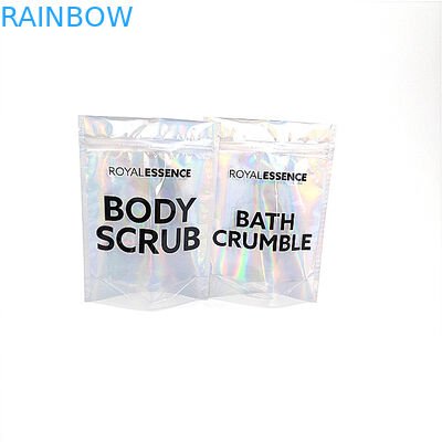Glitter Body Scrub Cosmetic Compact Packaging Hologram Foil Transparent Bags