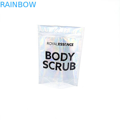 Glitter Body Scrub Cosmetic Compact Packaging Hologram Foil Transparent Bags