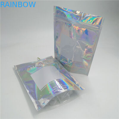 Holographic Laser Aluminium Foil Bag Custom Logo Printing Zipper Top For Eyelash