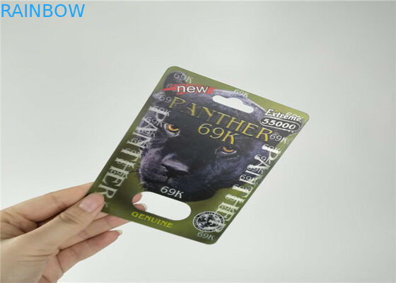 Rhino Pill Capsule Blister Card Packaging 3D Pill Bottle Non Breakage Long Lifespan