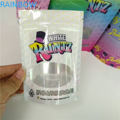 Food Weed Plastic Pouches Packaging Custom Printed Stand Up Pink Runts Bags Heat Seal