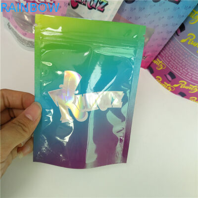 Food Weed Plastic Pouches Packaging Custom Printed Stand Up Pink Runts Bags Heat Seal