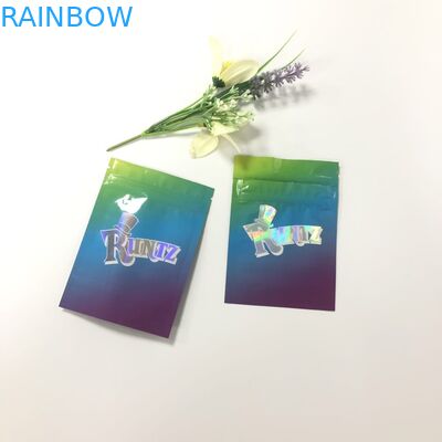 Smell Proof Holographic Runtz Zip Lock Plastic Bags Children Resistant For Capsule / Pills