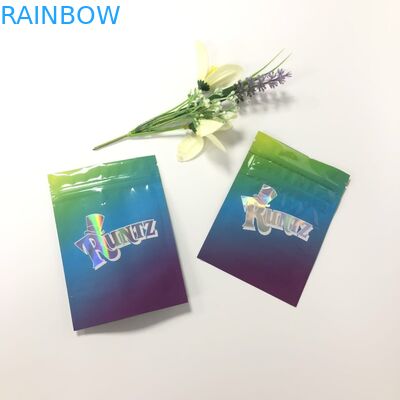 Smell Proof Holographic Runtz Zip Lock Plastic Bags Children Resistant For Capsule / Pills