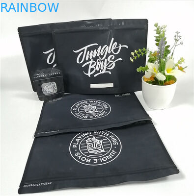 Aluminum Foil Zip Lock Plastic Bags Black Matte Rotogravure Printing With Window