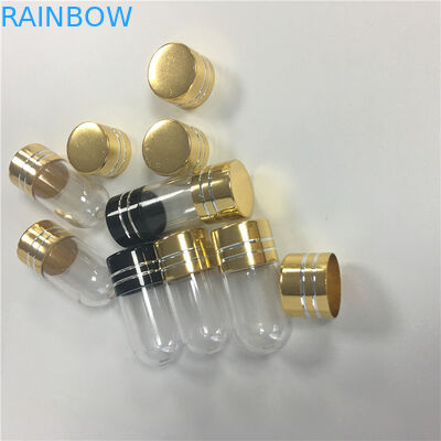 Colorful Plastic Pill Bottles Metal Cap Capsule Container Engraving Craft ABS Material