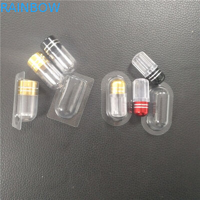 Colorful Plastic Pill Bottles Metal Cap Capsule Container Engraving Craft ABS Material