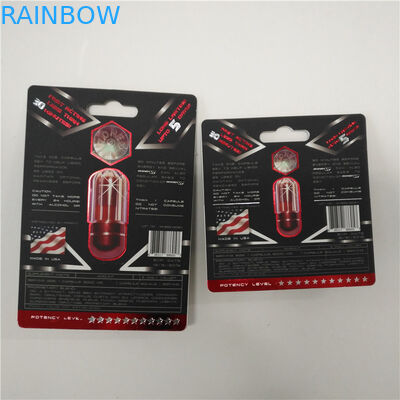 Plastic Empty Medicine Bottles Male Enhancement Rhino 99 Pills Blister Card With Display Box