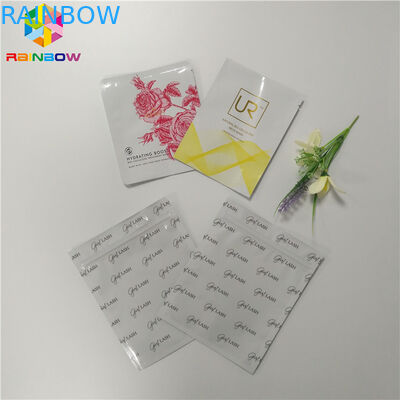 Biodegradable Plastic Foil Bags Three Side Sealed Facial Mask Packaging For Cosmetic
