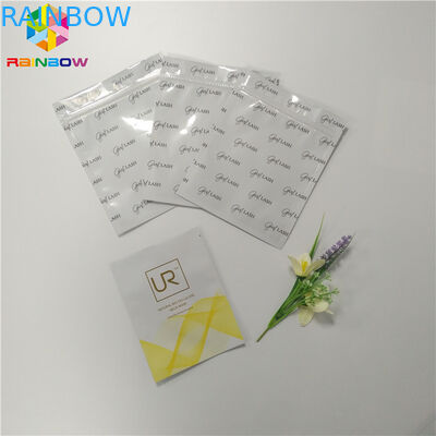 Biodegradable Plastic Foil Bags Three Side Sealed Facial Mask Packaging For Cosmetic