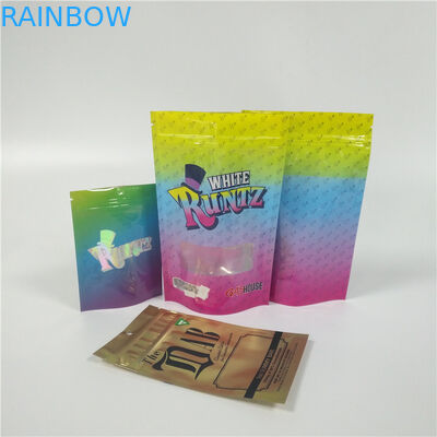 RUNTZ Smell Proof Plastic Pouches Packaging PET / Hologram Film Material SGS Approval