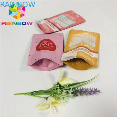 FDA Mylar Stand Up Zipper Pouch , k Sealed Plastic Bags With Hang Hole