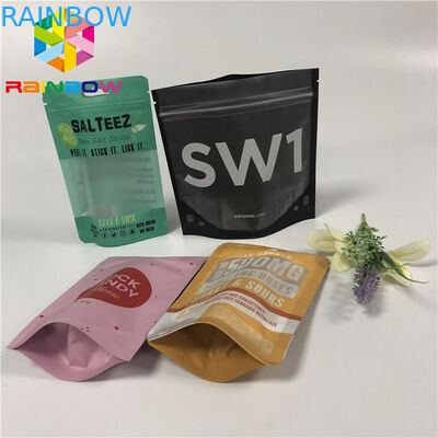 FDA Mylar Stand Up Zipper Pouch , k Sealed Plastic Bags With Hang Hole