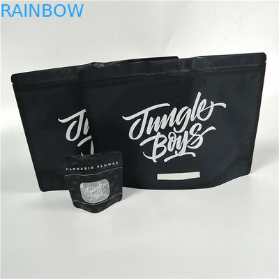 Stand Up Herbal Incense Packaging Aluminum Foil Bags Matt Black Customized Size