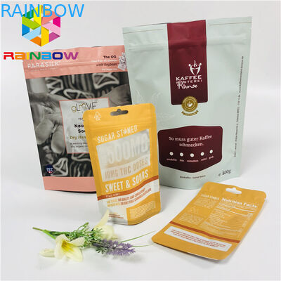 Matte Tea Bags Packaging Stand Up Aluminum Foil Bag With Zipper / Tearing Notch