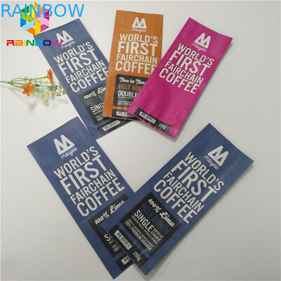 Quad Seal Matte Finished Foil Pouch Packaging Side Gusset Coffee Bag With Valve