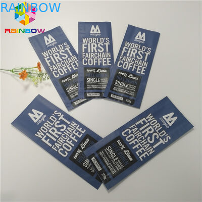 Quad Seal Matte Finished Foil Pouch Packaging Side Gusset Coffee Bag With Valve