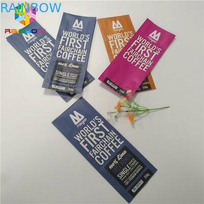 Quad Seal Matte Finished Foil Pouch Packaging Side Gusset Coffee Bag With Valve