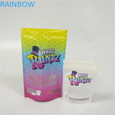 Custom Printed Stand Up Pouch Packaging Glossy Surface Finish Cbd With Window