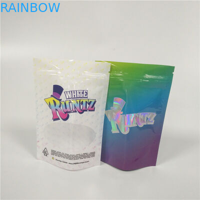 Custom Printed Stand Up Pouch Packaging Glossy Surface Finish Cbd With Window
