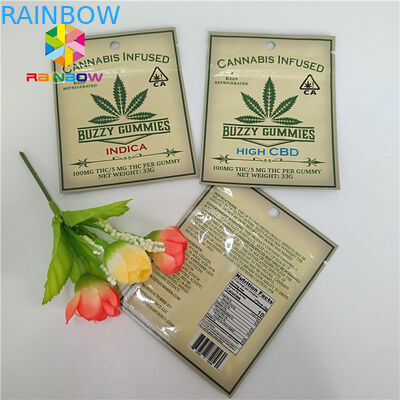 Recyclable Herbal Incense Packaging Plastic Bags 3 Side Sealed Custom With Zipper