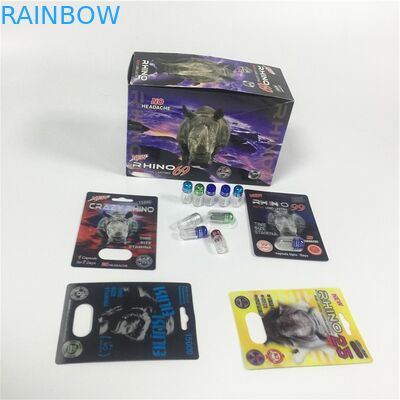 Cartridge Paper Blister Card Packaging Gold Rhino Container Bullet With Plastic Cover