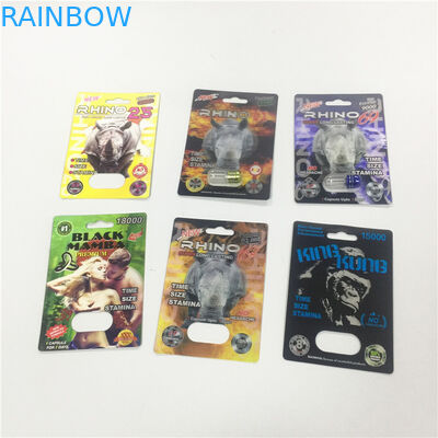 Cartridge Paper Blister Card Packaging Gold Rhino Container Bullet With Plastic Cover