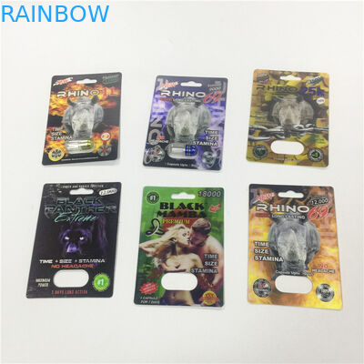 Cartridge Paper Blister Card Packaging Gold Rhino Container Bullet With Plastic Cover