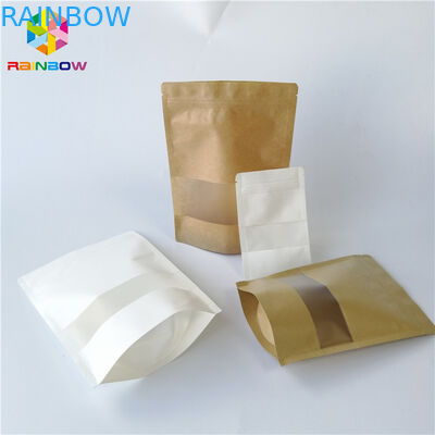 Reusable Lamination Plastic Food Packaging White Brown Paper Customized Printing