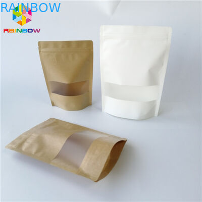 Reusable Lamination Plastic Food Packaging White Brown Paper Customized Printing