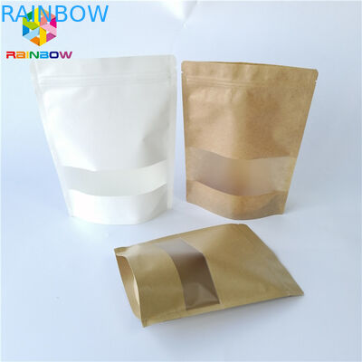 Reusable Lamination Plastic Food Packaging White Brown Paper Customized Printing