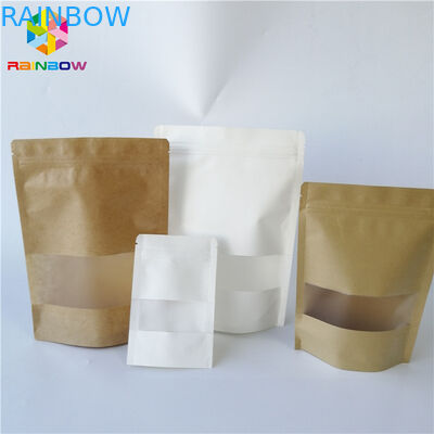Reusable Lamination Plastic Food Packaging White Brown Paper Customized Printing