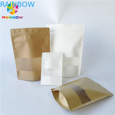 Reusable Lamination Plastic Food Packaging White Brown Paper Customized Printing