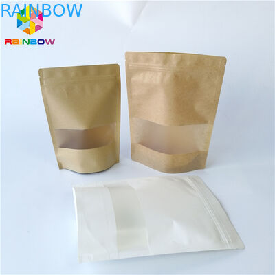 Reusable Lamination Plastic Food Packaging White Brown Paper Customized Printing