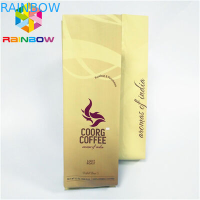 Moisture Proof Food Packaging Side Gusset Coffee Bag With Tin Tie / Degassing Valve