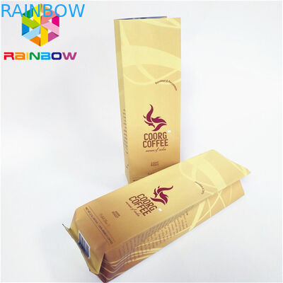 Moisture Proof Food Packaging Side Gusset Coffee Bag With Tin Tie / Degassing Valve