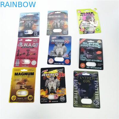 3D Cards Plastic Blister Packaging  Rhino 100k 150k 200k Male Enhancement Pill Pack