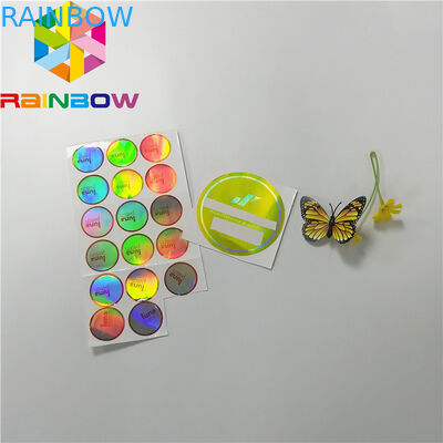 Adhesive Shrink Sleeve Printing Custom Reflection Rainbow Holographic Stickers Label
