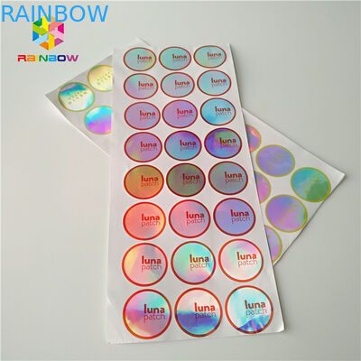 Adhesive Shrink Sleeve Printing Custom Reflection Rainbow Holographic Stickers Label