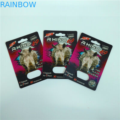 Slide Blister Pack Packaging Insert Card Male Enhancement Pills 3D Card Packaging Bags